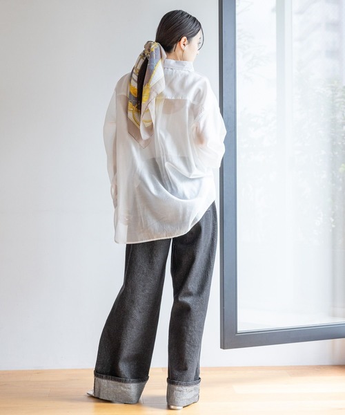 BEVERLY HILLS POLO CLUB（ビバリーヒルズポロクラブ）の「シアールーズシャツ/BEVERLY HILLS POLO CLUB（シャツ/ブラウス・レディース・ホワイト/グレー/ピンク/グリーン・FREE）」の10枚目の写真