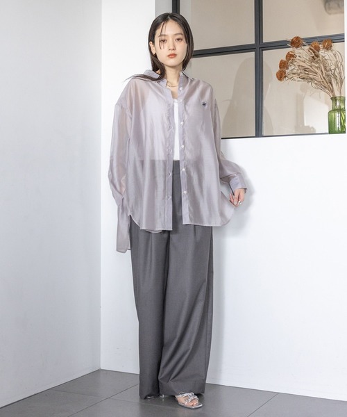 BEVERLY HILLS POLO CLUB（ビバリーヒルズポロクラブ）の「シアールーズシャツ/BEVERLY HILLS POLO CLUB（シャツ/ブラウス・レディース・ホワイト/グレー/ピンク/グリーン・FREE）」の16枚目の写真