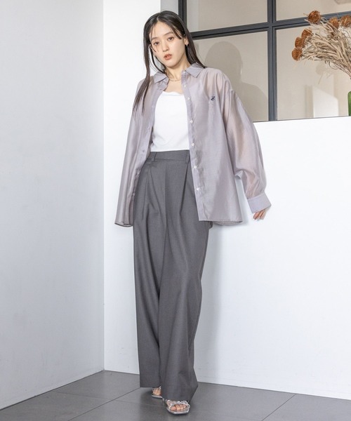 BEVERLY HILLS POLO CLUB（ビバリーヒルズポロクラブ）の「シアールーズシャツ/BEVERLY HILLS POLO CLUB（シャツ/ブラウス・レディース・ホワイト/グレー/ピンク/グリーン・FREE）」の18枚目の写真