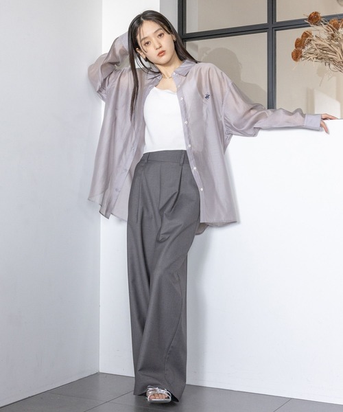 BEVERLY HILLS POLO CLUB（ビバリーヒルズポロクラブ）の「シアールーズシャツ/BEVERLY HILLS POLO CLUB（シャツ/ブラウス・レディース・ホワイト/グレー/ピンク/グリーン・FREE）」の19枚目の写真