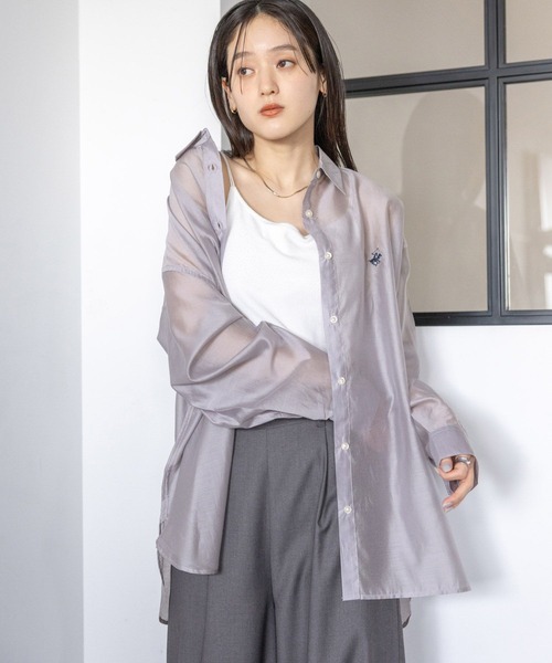 BEVERLY HILLS POLO CLUB（ビバリーヒルズポロクラブ）の「シアールーズシャツ/BEVERLY HILLS POLO CLUB（シャツ/ブラウス・レディース・ホワイト/グレー/ピンク/グリーン・FREE）」の21枚目の写真