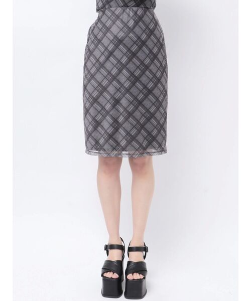 EMODA（エモダ）の「フィットシアースカート（スカート・レディース・グレー/ブルー・FREE）」の4枚目の写真