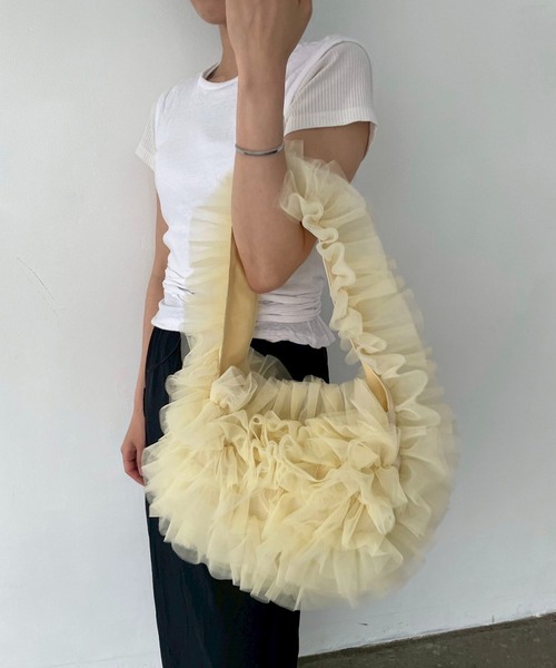 EFOLE(エフォル)の「【ZOZO限定】Tulle one shoulder bag / チュールワンショルダーバッグ(ショルダーバッグ・レディース・ブルー/ブラウン/イエロー・FREE)」の1枚目の写真