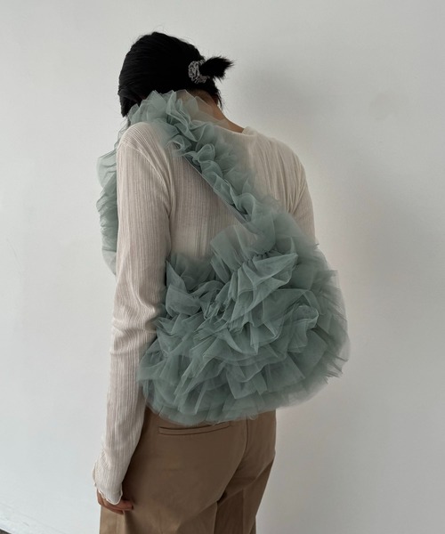 EFOLE(エフォル)の「【ZOZO限定】Tulle one shoulder bag / チュールワンショルダーバッグ(ショルダーバッグ・レディース・ブルー/ブラウン/イエロー・FREE)」の3枚目の写真