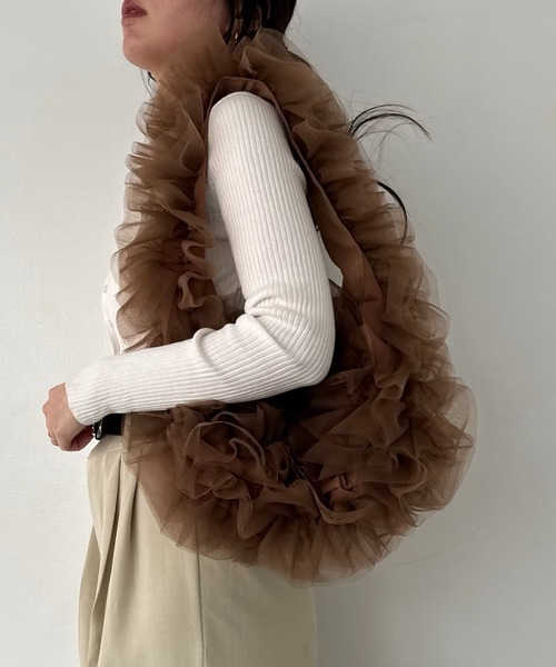 EFOLE(エフォル)の「【ZOZO限定】Tulle one shoulder bag / チュールワンショルダーバッグ(ショルダーバッグ・レディース・ブルー/ブラウン/イエロー・FREE)」の16枚目の写真