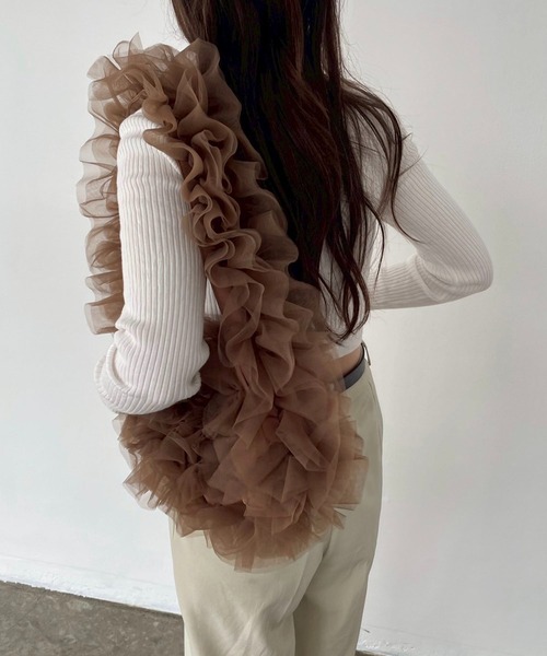 EFOLE(エフォル)の「【ZOZO限定】Tulle one shoulder bag / チュールワンショルダーバッグ(ショルダーバッグ・レディース・ブルー/ブラウン/イエロー・FREE)」の15枚目の写真