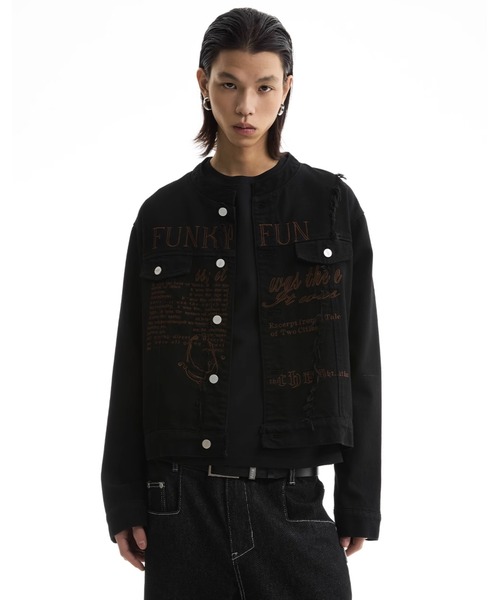 ダメージ加工デニムジャケット FKF25S1OT11【FUNKYFUN】【2025SS