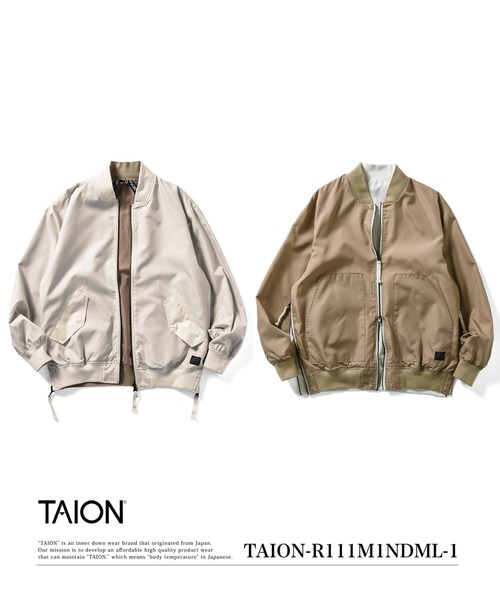 TAION(タイオン)の「【TAION(タイオン)】〈ユニセックス〉ノンダウン ミリタリー リバーシブル MA-1(MA-1・メンズ・ダークネイビー/ダークグリーン系/ブラック/ダークオリーブ/オフホワイト/その他3/インディゴブルー/ライトインディゴブルー・M/L/S/XS/XL)」の2枚目の写真