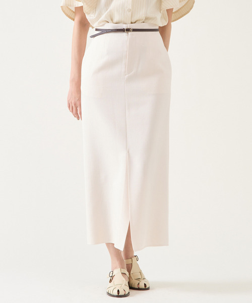 martinique(マルティニーク)の「ブッチャースカート(スカート・レディース・オフホワイト/ベージュ/グリーン・1/2)」の2枚目の写真