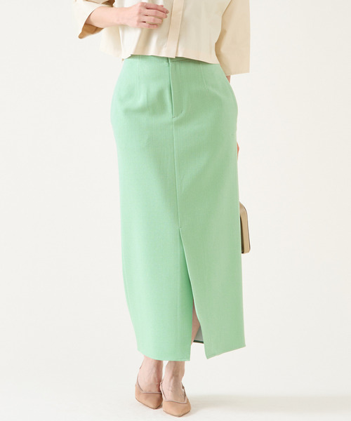 martinique(マルティニーク)の「ブッチャースカート(スカート・レディース・オフホワイト/ベージュ/グリーン・1/2)」の1枚目の写真