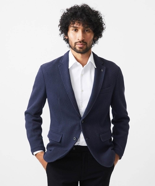 ミッシェルクランオム（MICHEL  HOMME）/ニット編みテーラードジャケット ニット編みテーラードジャケット（テーラードジャケット）｜MICHEL