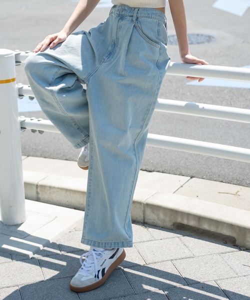 WEGO（ウィゴー）の「WEGO/ルーズテーパードデニムパンツ（デニムパンツ・メンズ・グレー/ライトインディゴブルー/コバルトブルー/ブラック・SMALL/MEDIUM/LARGE）」の5枚目の写真