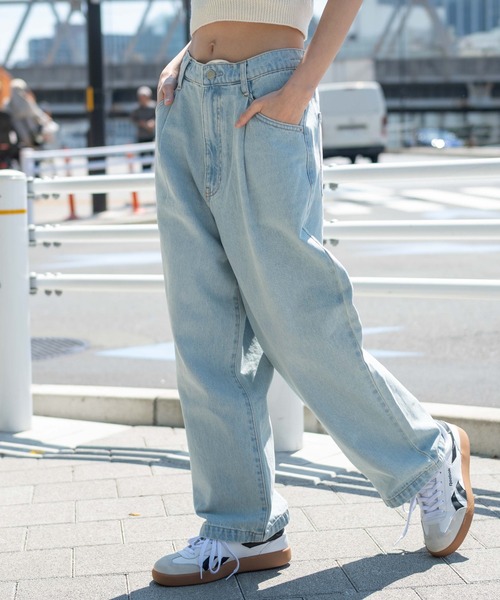 WEGO（ウィゴー）の「WEGO/ルーズテーパードデニムパンツ（デニムパンツ・メンズ・グレー/ライトインディゴブルー/コバルトブルー/ブラック・SMALL/MEDIUM/LARGE）」の11枚目の写真