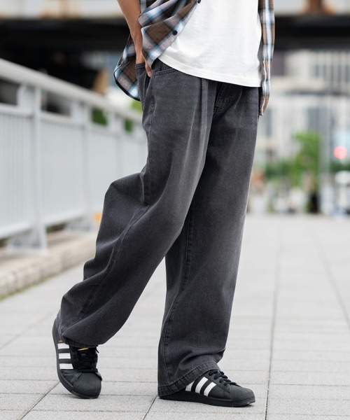 WEGO（ウィゴー）の「WEGO/ルーズテーパードデニムパンツ（デニムパンツ・メンズ・グレー/ライトインディゴブルー/コバルトブルー/ブラック・SMALL/MEDIUM/LARGE）」の16枚目の写真