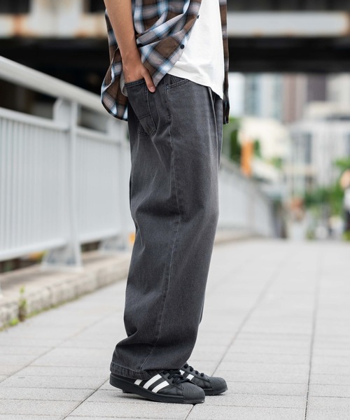 WEGO（ウィゴー）の「WEGO/ルーズテーパードデニムパンツ（デニムパンツ・メンズ・グレー/ライトインディゴブルー/コバルトブルー/ブラック・SMALL/MEDIUM/LARGE）」の18枚目の写真