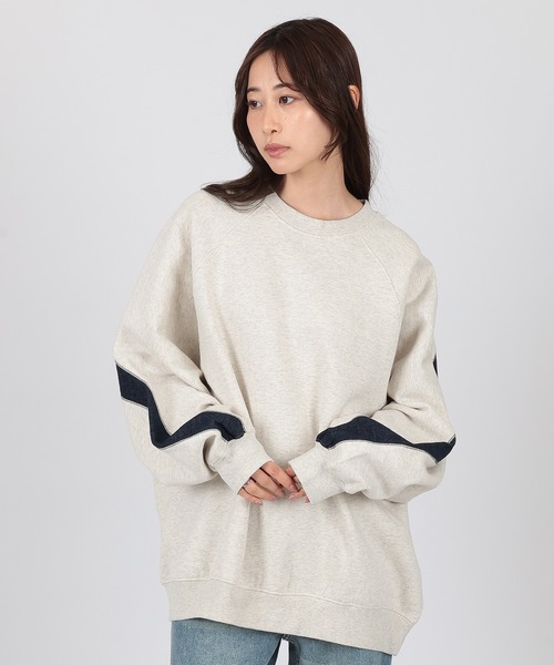 SUWDEE(スーディー)の「line oversize sweat pullover(スウェット・レディース・アイボリー・FREE)」の1枚目の写真