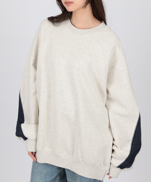 SUWDEE(スーディー)の「line oversize sweat pullover(スウェット・レディース・アイボリー・FREE)」の2枚目の写真