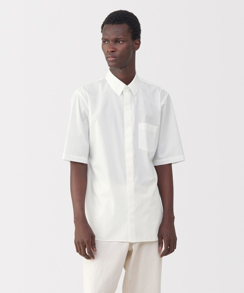 MUJI Labo〕紳士 ポプリン比翼半袖シャツ（シャツ/ブラウス）｜MUJI