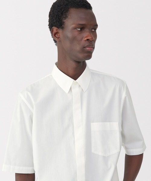 MUJI Labo〕紳士 ポプリン比翼半袖シャツ（シャツ/ブラウス）｜MUJI