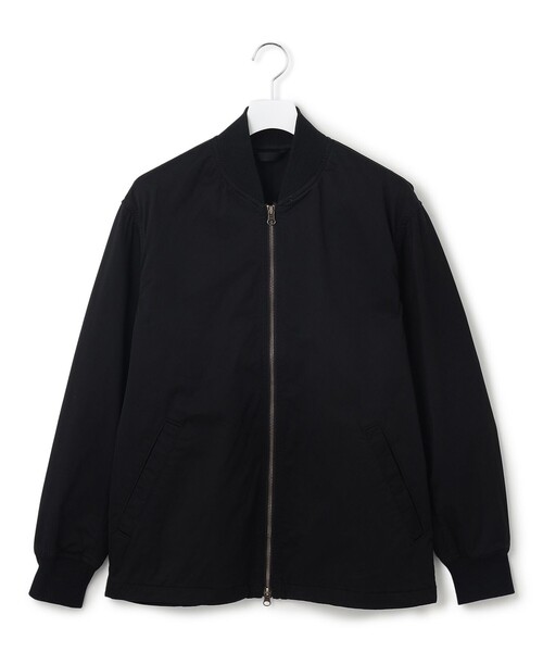 J.PRESS YORK STREET（ジェイプレスヨークストリート）の「【UNISEX】サテンストレッチ MA-1 ブルゾン（ブルゾン・メンズ・ベージュ系/ライトグリーン系/ブラック系・SMALL/MEDIUM/LARGE）」の2枚目の写真