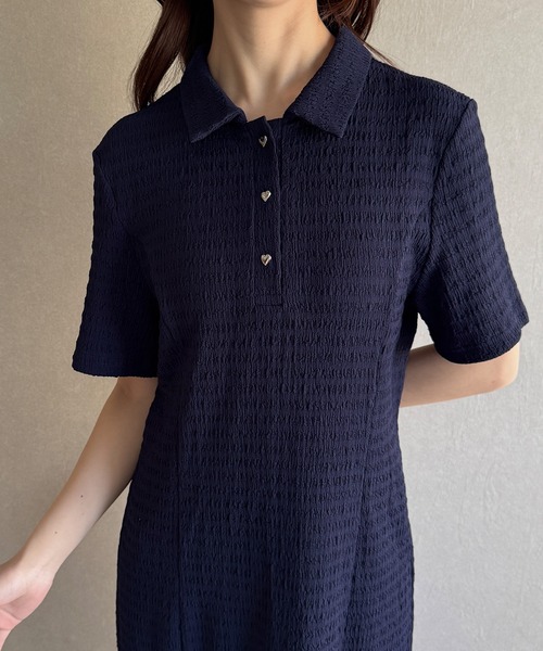 【新品同様】パーリーゲイツ　24AW ストレッチタックジャガード ポロワンピース PEARLY GATES パーリーゲイツ ストレッチタックジャカード 線画
