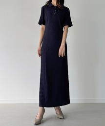 junoah（ジュノア）の「ハートボタンストレッチジャガードポロワンピース（ワンピース）」