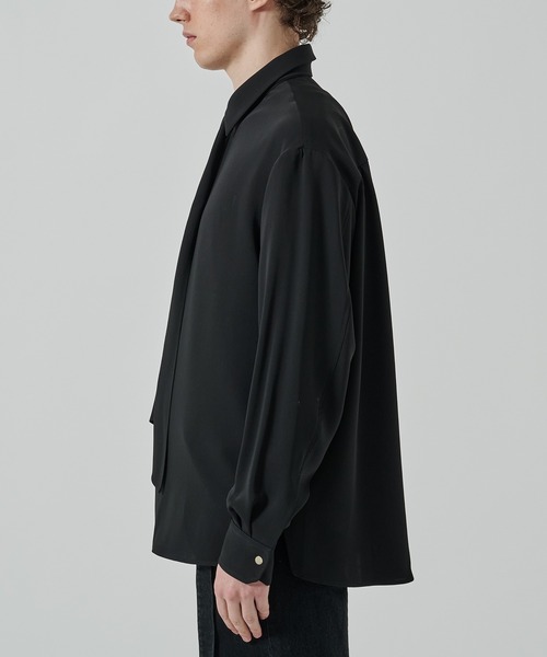 CULLNI クルニ/極美品 21SS リボンタイシャツ ブラック 2 ネクタイ CULLNI [クルニ] Ribbon Tie Shirt ＜リボンタイシャツ 2021春夏