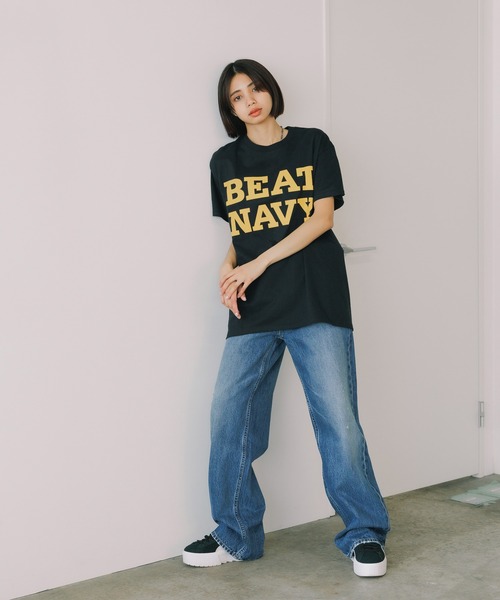 ROOPTOKYO（ループトウキョウ）の「BEAT NAVY TEE 半袖Tシャツ フロントロゴ メンズ 秋物 秋服 2026年秋冬（Tシャツ/カットソー・メンズ・ブラック・M）」の9枚目の写真