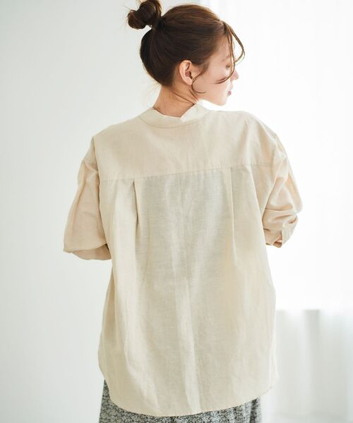 le.coeur blanc（ルクールブラン）の「《さらっとした着心地》コットン麻オーバーシャツ（シャツ/ブラウス・レディース・イエロー/サンドベージュ/モカ/ブルー系その他3/ピンク系その他2・38）」の11枚目の写真