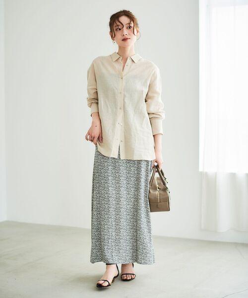 le.coeur blanc（ルクールブラン）の「《さらっとした着心地》コットン麻オーバーシャツ（シャツ/ブラウス・レディース・イエロー/サンドベージュ/モカ/ブルー系その他3/ピンク系その他2・38）」の14枚目の写真