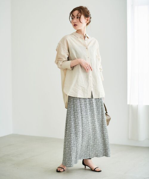 le.coeur blanc（ルクールブラン）の「《さらっとした着心地》コットン麻オーバーシャツ（シャツ/ブラウス・レディース・イエロー/サンドベージュ/モカ/ブルー系その他3/ピンク系その他2・38）」の15枚目の写真