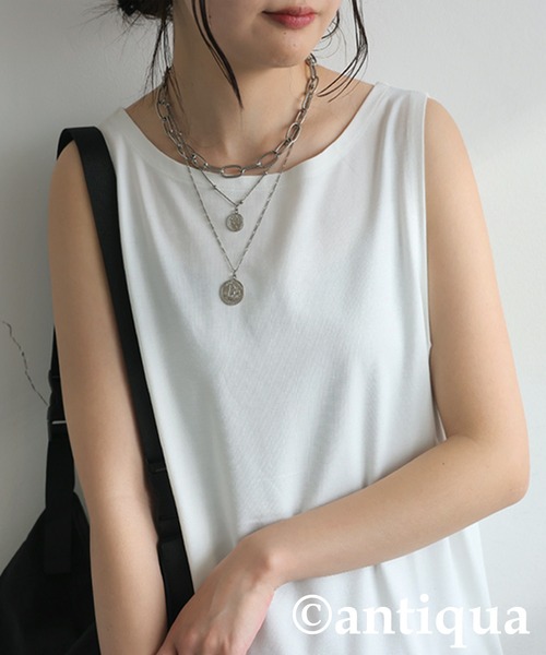 antiqua(アンティカ)の「接触冷感インナータンクトップ(タンクトップ・レディース・ホワイト/グリーン/モスグリーン/チャコールグレー/ブルー/ブラック/モスグリーン系2/グレー系その他/ブルー系その他/ホワイト系その他/ブラック系その他/グリーン系その他・P/R)」の16枚目の写真