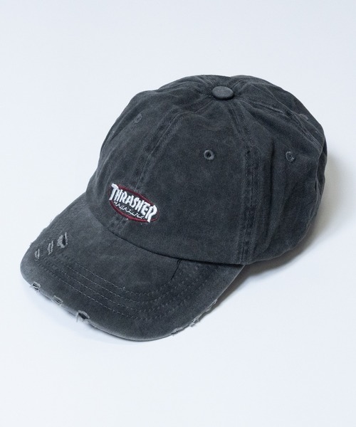 THRASHER(スラッシャー)の「【Y】〔THRASHER/スラッシャー〕ピグメント ワンポイントロゴ キャップ(キャップ・メンズ・ブラック/チャコールグレー/パープル・FREE)」の3枚目の写真