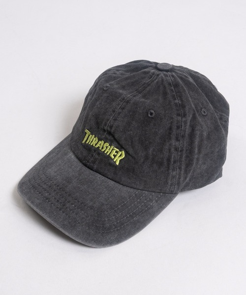 THRASHER(スラッシャー)の「【Y】〔THRASHER/スラッシャー〕ピグメント ワンポイントロゴ キャップ(キャップ・メンズ・ブラック/チャコールグレー/パープル/ブラック系その他2/ブラック系その他3/ブラック系その他・FREE)」の4枚目の写真