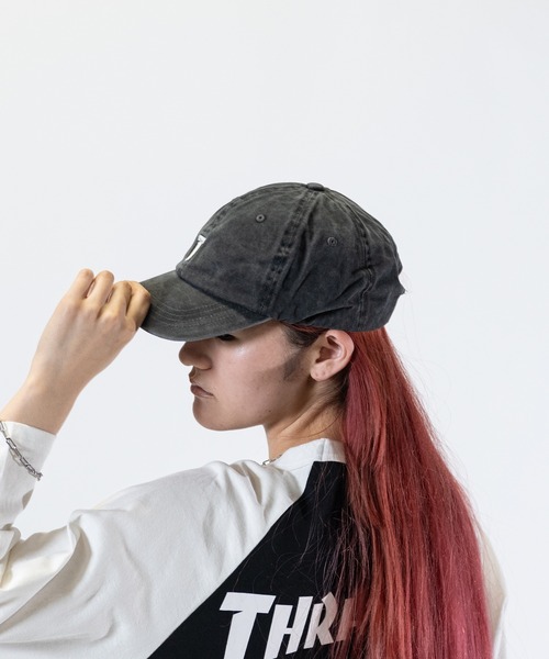 THRASHER(スラッシャー)の「【Y】〔THRASHER/スラッシャー〕ピグメント ワンポイントロゴ キャップ(キャップ・メンズ・ブラック/チャコールグレー/パープル・FREE)」の12枚目の写真