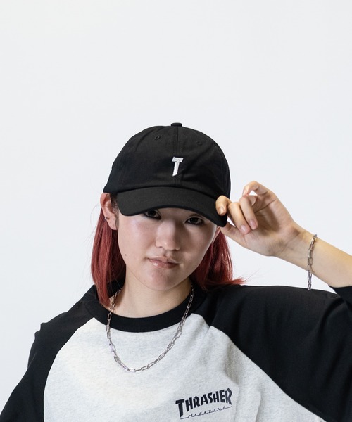 THRASHER(スラッシャー)の「【Y】〔THRASHER/スラッシャー〕ピグメント ワンポイントロゴ キャップ(キャップ・メンズ・ブラック/チャコールグレー/パープル・FREE)」の13枚目の写真