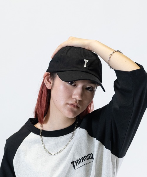 THRASHER(スラッシャー)の「【Y】〔THRASHER/スラッシャー〕ピグメント ワンポイントロゴ キャップ(キャップ・メンズ・ブラック/チャコールグレー/パープル・FREE)」の14枚目の写真