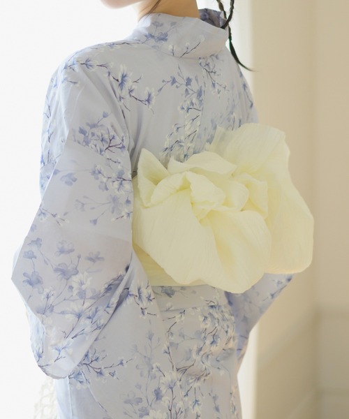 Rebloom（リブルーム Rebloom Reb loom）の「【下駄付き兵児帯ゆかた5点セット】浴衣・兵児帯・腰紐2本・下駄《夏宵浴衣》（浴衣・レディース・ブルー系1/ブルー系2/グレー系/ネイビー系/ブルー系3/ブラック系/ホワイト系1/ホワイト系2・FREE）」の19枚目の写真