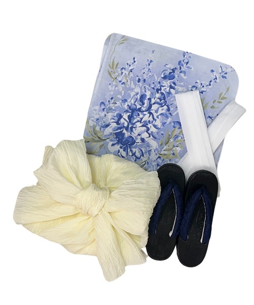 Rebloom（リブルーム Rebloom Reb loom）の「【下駄付き兵児帯ゆかた5点セット】浴衣・兵児帯・腰紐2本・下駄《夏宵浴衣》（浴衣・レディース・ブルー系1/ブルー系2/グレー系/ネイビー系/ブルー系3/ブラック系/ホワイト系1/ホワイト系2・FREE）」の18枚目の写真