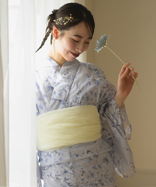 CELEN(セレン)の「【下駄付き/兵児帯ゆかた5点セット】浴衣・兵児帯・腰紐2本・下駄《涼夏浴衣》(浴衣・レディース・ブルー系1/ブルー系2/グレー系/ネイビー系/ブルー系3/ブラック系/ホワイト系1/ホワイト系2・FREE)」の17枚目の写真