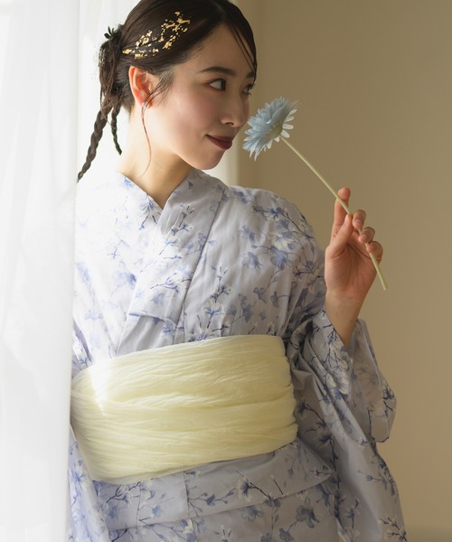CELEN(セレン)の「【下駄付き/兵児帯ゆかた5点セット】浴衣・兵児帯・腰紐2本・下駄《涼夏浴衣》(浴衣・レディース・ブルー系1/ブルー系2/グレー系/ネイビー系/ブルー系3/ブラック系/ホワイト系1/ホワイト系2・FREE)」の16枚目の写真