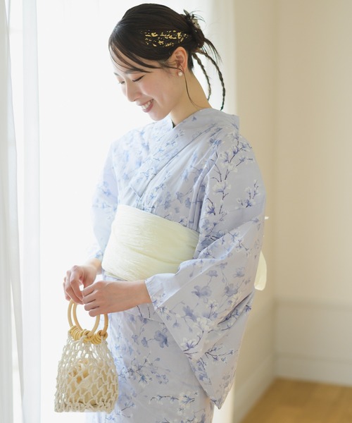 CELEN(セレン)の「【下駄付き/兵児帯ゆかた5点セット】浴衣・兵児帯・腰紐2本・下駄《涼夏浴衣》(浴衣・レディース・ブルー系1/ブルー系2/グレー系/ネイビー系/ブルー系3/ブラック系/ホワイト系1/ホワイト系2・FREE)」の14枚目の写真