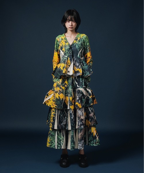 NON TOKYO（ノントーキョー）の「DIRECT PRINT RIB GATHER LONG SKIRT（スカート・レディース・ブラック系/イエロー系・FREE）」の4枚目の写真