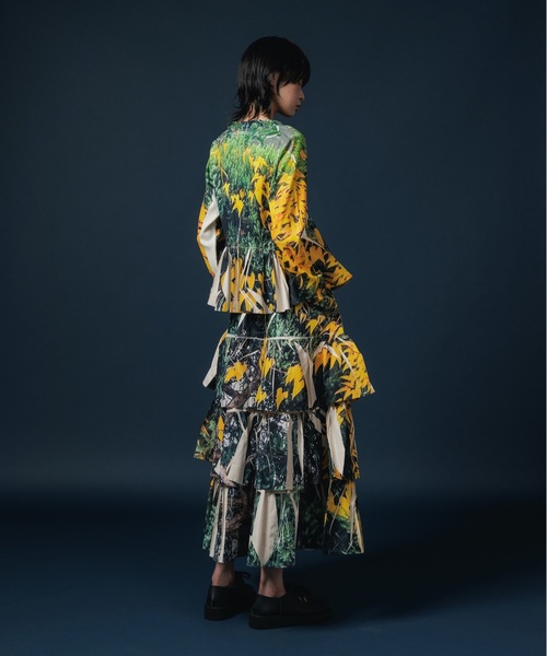 NON TOKYO（ノントーキョー）の「DIRECT PRINT RIB GATHER LONG SKIRT（スカート・レディース・ブラック系/イエロー系・FREE）」の6枚目の写真