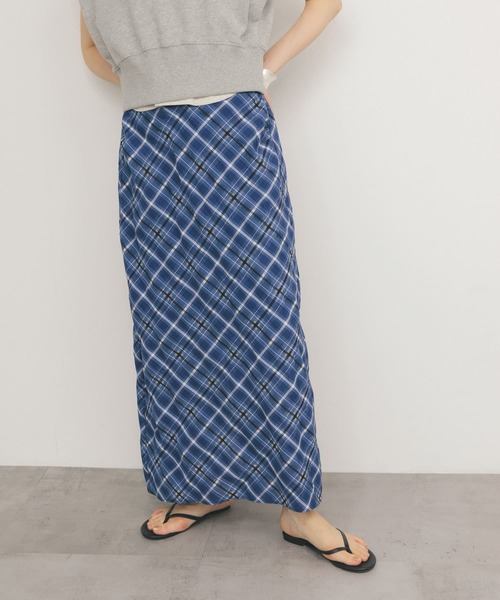 KBF（ケイビーエフ）の「シアーチェックIラインスカート（スカート・レディース・ブルー系その他/ベージュ系その他/グレー系その他・ONE）」の9枚目の写真