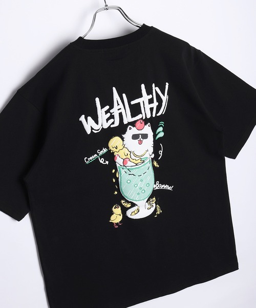 WESTSEA(ウエストシー)の「手書きイラスト 発泡プリント 半袖Tシャツ(猫・ガイコツ)(Tシャツ/カットソー・メンズ・オフホワイト/ブラック系その他/ホワイト系その他2/ブラック系その他3/ホワイト系その他/ホワイト系その他3/ブラック/ブラック系その他2・M/L)」の7枚目の写真