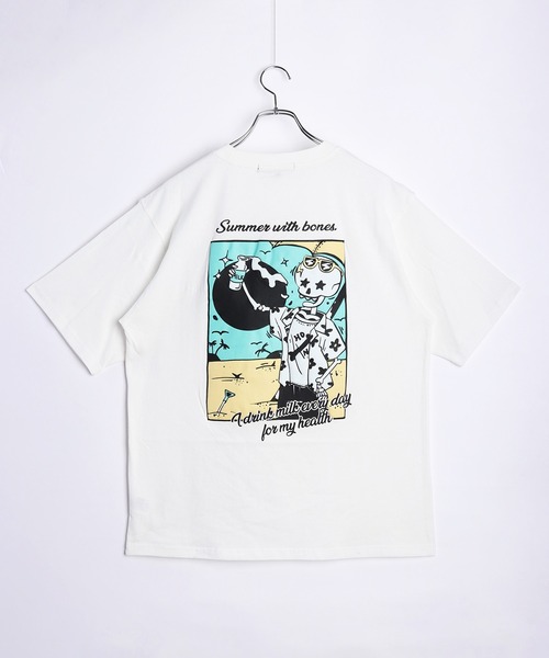 WESTSEA(ウエストシー)の「手書きイラスト 発泡プリント 半袖Tシャツ(猫・ガイコツ)(Tシャツ/カットソー・メンズ・オフホワイト/ブラック系その他/ホワイト系その他2/ブラック系その他3/ホワイト系その他/ホワイト系その他3/ブラック/ブラック系その他2・M/L)」の10枚目の写真