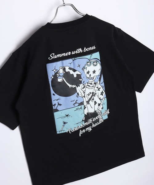 WESTSEA(ウエストシー)の「手書きイラスト 発泡プリント 半袖Tシャツ(猫・ガイコツ)(Tシャツ/カットソー・メンズ・オフホワイト/ブラック系その他/ホワイト系その他2/ブラック系その他3/ホワイト系その他/ホワイト系その他3/ブラック/ブラック系その他2・M/L)」の15枚目の写真