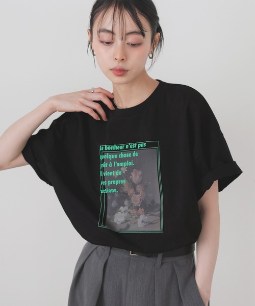 LIAN(リアン)の「フラワーフォトロゴTシャツ(Tシャツ/カットソー・レディース・ブラック/ホワイト系2/ホワイト系1・FREE)」の20枚目の写真