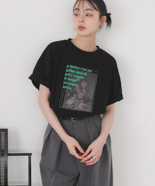 LIAN(リアン)の「フラワーフォトロゴTシャツ(Tシャツ/カットソー・レディース・ブラック/ホワイト系2/ホワイト系1・FREE)」の21枚目の写真